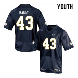 Notre Dame Fighting Irish Youth Greg Mailey #43 Navy Under Armour Authentic Stitched College NCAA Football Jersey OUY3699LL